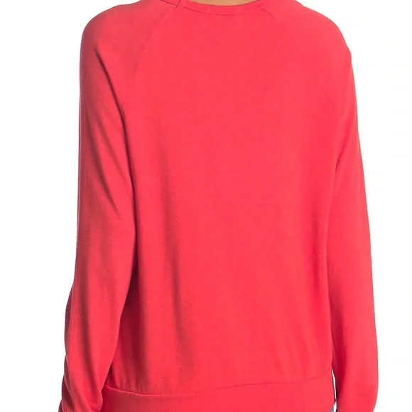 Sundry Raglan sleeve Heart print Sweatshirt Cherry - Picture 2 of 13